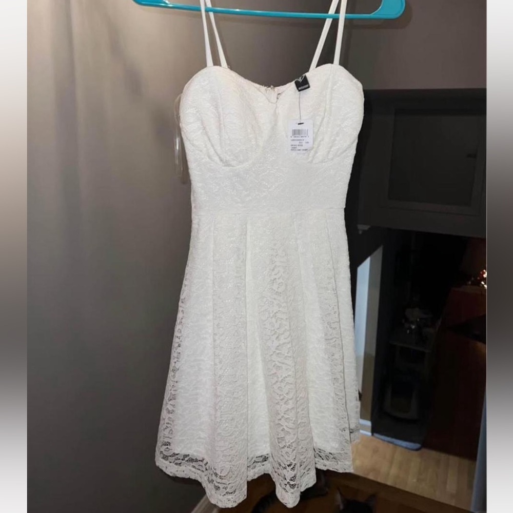 Windsor Strapless White Lace Dress